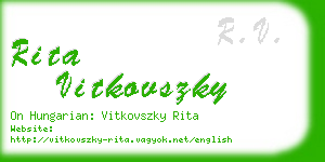 rita vitkovszky business card